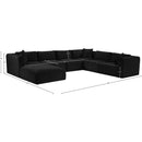  Manufacturer Color_Black -- Meridian Shaggy Fabric 7 pc Sectional IMAGE 13