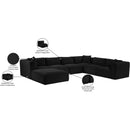  Manufacturer Color_Black -- Meridian Shaggy Fabric 7 pc Sectional IMAGE 14