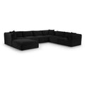  Manufacturer Color_Black -- Meridian Shaggy Fabric 7 pc Sectional IMAGE 1