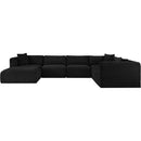  Manufacturer Color_Black -- Meridian Shaggy Fabric 7 pc Sectional IMAGE 3
