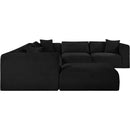  Manufacturer Color_Black -- Meridian Shaggy Fabric 7 pc Sectional IMAGE 4