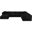  Manufacturer Color_Black -- Meridian Shaggy Fabric 7 pc Sectional IMAGE 6
