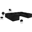 Manufacturer Color_Black -- Meridian Shaggy Fabric 8 pc Sectional IMAGE 14