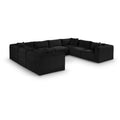  Manufacturer Color_Black -- Meridian Shaggy Fabric 8 pc Sectional IMAGE 1