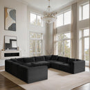  Manufacturer Color_Black -- Meridian Shaggy Fabric 8 pc Sectional IMAGE 2