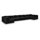  Manufacturer Color_Black -- Meridian Shaggy Fabric 8 pc Sectional IMAGE 1