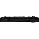  Manufacturer Color_Black -- Meridian Shaggy Fabric 8 pc Sectional IMAGE 3