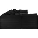  Manufacturer Color_Black -- Meridian Shaggy Fabric 8 pc Sectional IMAGE 4