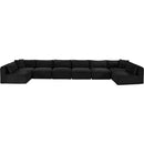  Manufacturer Color_Black -- Meridian Shaggy Fabric 8 pc Sectional IMAGE 6
