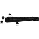  Manufacturer Color_Black -- Meridian Shaggy Fabric 8 pc Sectional IMAGE 14