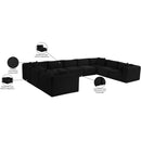 Meridian Shaggy Black Corduroy Performance Fabric Modular Sectional IMAGE 13