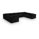  Manufacturer Color_Black -- Meridian Shaggy Fabric 9 pc Sectional IMAGE 1