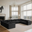  Manufacturer Color_Black -- Meridian Shaggy Fabric 9 pc Sectional IMAGE 2