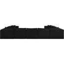  Manufacturer Color_Black -- Meridian Shaggy Fabric 9 pc Sectional IMAGE 4