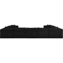 Meridian Shaggy Black Corduroy Performance Fabric Modular Sectional IMAGE 4