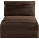  Manufacturer Color_Brown -- Shaggy Brown Corduroy Performance Fabric Upholstered Modular Armless Chair IMAGE 3