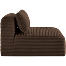  Manufacturer Color_Brown -- Shaggy Brown Corduroy Performance Fabric Upholstered Modular Armless Chair IMAGE 4