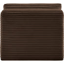  Manufacturer Color_Brown -- Shaggy Brown Corduroy Performance Fabric Upholstered Modular Armless Chair IMAGE 5