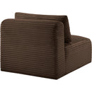  Manufacturer Color_Brown -- Shaggy Brown Corduroy Performance Fabric Upholstered Modular Armless Chair IMAGE 7