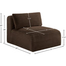  Manufacturer Color_Brown -- Shaggy Brown Corduroy Performance Fabric Upholstered Modular Armless Chair IMAGE 9