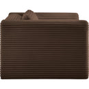 Meridian Shaggy Brown Corduroy Performance Fabric Arm Chair IMAGE 4