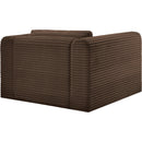 Meridian Shaggy Brown Corduroy Performance Fabric Arm Chair IMAGE 7
