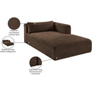  Manufacturer Color_Brown -- Shaggy Brown Corduroy Performance Fabric Upholstered Chaise Lounge IMAGE 12