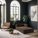  Manufacturer Color_Brown -- Shaggy Brown Corduroy Performance Fabric Upholstered Chaise Lounge IMAGE 2