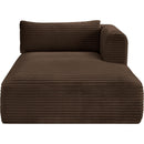  Manufacturer Color_Brown -- Shaggy Brown Corduroy Performance Fabric Upholstered Chaise Lounge IMAGE 3