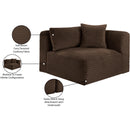  Manufacturer Color_Brown -- Shaggy Brown Corduroy Performance Fabric Upholstered Modular Corner Chair IMAGE 10