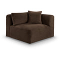  Manufacturer Color_Brown -- Shaggy Brown Corduroy Performance Fabric Upholstered Modular Corner Chair IMAGE 1