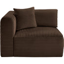 Manufacturer Color_Brown -- Shaggy Brown Corduroy Performance Fabric Upholstered Modular Corner Chair IMAGE 4