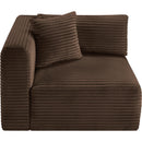  Manufacturer Color_Brown -- Shaggy Brown Corduroy Performance Fabric Upholstered Modular Corner Chair IMAGE 6