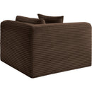  Manufacturer Color_Brown -- Shaggy Brown Corduroy Performance Fabric Upholstered Modular Corner Chair IMAGE 7