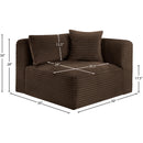  Manufacturer Color_Brown -- Shaggy Brown Corduroy Performance Fabric Upholstered Modular Corner Chair IMAGE 9