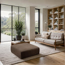  Manufacturer Color_Brown -- Shaggy Brown Corduroy Performance Fabric Upholstered Ottoman IMAGE 2