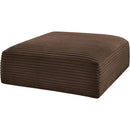  Manufacturer Color_Brown -- Shaggy Brown Corduroy Performance Fabric Upholstered Ottoman IMAGE 4