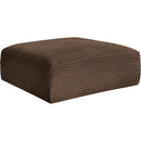 Meridian Shaggy Brown Corduroy Performance Fabric Ottoman IMAGE 5