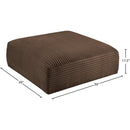  Manufacturer Color_Brown -- Shaggy Brown Corduroy Performance Fabric Upholstered Ottoman IMAGE 7