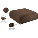  Manufacturer Color_Brown -- Shaggy Brown Corduroy Performance Fabric Upholstered Ottoman IMAGE 8