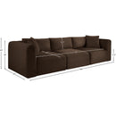  Manufacturer Color_Brown -- Shaggy 109" Brown Corduroy Performance Fabric Upholstered 3 pc Modular Sofa IMAGE 11