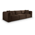  Manufacturer Color_Brown -- Shaggy 109" Brown Corduroy Performance Fabric Upholstered 3 pc Modular Sofa IMAGE 1