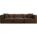  Manufacturer Color_Brown -- Shaggy 109" Brown Corduroy Performance Fabric Upholstered 3 pc Modular Sofa IMAGE 3