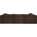  Manufacturer Color_Brown -- Shaggy 109" Brown Corduroy Performance Fabric Upholstered 3 pc Modular Sofa IMAGE 5