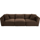  Manufacturer Color_Brown -- Shaggy 109" Brown Corduroy Performance Fabric Upholstered 3 pc Modular Sofa IMAGE 6