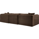  Manufacturer Color_Brown -- Shaggy 109" Brown Corduroy Performance Fabric Upholstered 3 pc Modular Sofa IMAGE 7