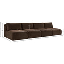  Manufacturer Color_Brown -- Shaggy 124" Brown Corduroy Performance Fabric Upholstered 4 pc Armless Modular Sofa IMAGE 10