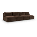  Manufacturer Color_Brown -- Shaggy 124" Brown Corduroy Performance Fabric Upholstered 4 pc Armless Modular Sofa IMAGE 1