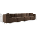  Manufacturer Color_Brown -- Shaggy 140" Brown Corduroy Performance Fabric Upholstered 4 pc Modular Sofa IMAGE 11