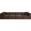  Manufacturer Color_Brown -- Shaggy 140" Brown Corduroy Performance Fabric Upholstered 4 pc Modular Sofa IMAGE 3